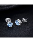 JewelryPalace naturalny niebieski Topaz kolczyki Stud oryginalna 925 Sterling Silver biżuteria nowy kobiety biżuteria wyjątkową 