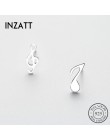 INZATT asymetria prawdziwe 925 Sterling Silver muzyczne uwaga stadniny kolczyki dla urok kobiety urodziny Party Fashion eleganck