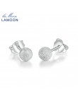LAMOON 100% prawdziwe 925 kolczyki sztyfty ze srebra wysokiej próby dla kobiet w porządku biżuteria w kształcie kuli dziewczyna 