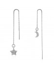 Nowa europa długie asymetryczne gwiazdy księżyc kolczyki tassel kolczyki kryształ z austriackiej moda biżuteria ślubna kolczyki