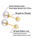 Sinya klasyczne 18 k złota perełka kolczyk naturalny prawdziwy okrągłe perły stadniny kolczyki w Au750 złota dla kobiet dziewczy