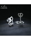 LAMOON 2018 nowa pusta kot 925-Sterling-Silver stadniny kolczyki srebrny kolor S925 Fine Jewelry dla kobiet dziewczyna prezent L