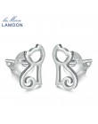 LAMOON 2018 nowa pusta kot 925-Sterling-Silver stadniny kolczyki srebrny kolor S925 Fine Jewelry dla kobiet dziewczyna prezent L