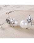 Stadniny kolczyki dla kobiet ze srebra próby 925 biżuteria okrągły słodkowodne perły AAA cyrkon kwiat Engagement Wedding Party k