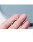 100% prawdziwa 925 Sterling Silver kwiat stadniny kolczyki z shiny CZ cyrkon najwyższej jakości Fine Jewelry dla kobiet dziewczy