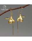 Lotus zabawy majątek 925 Sterling Silver Handmade projektant biżuterii elegancki Magnolia kwiat Dangle kolczyki dla kobiet Brinc