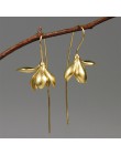 Lotus zabawy majątek 925 Sterling Silver Handmade projektant biżuterii elegancki Magnolia kwiat Dangle kolczyki dla kobiet Brinc