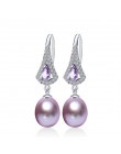 2018 moda fioletowy kolczyki wiszące z austriackimi kryształkami Hot sprzedaży 925 srebro biżuteria z naturalna perła słodkowodn