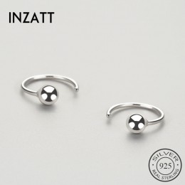 INZATT OL minimalistyczny geometryczne światło koralik Hoop kolczyki dla kobiet rocznica prawdziwe 925 Sterling Silver Fine biżu