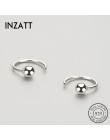 INZATT OL minimalistyczny geometryczne światło koralik Hoop kolczyki dla kobiet rocznica prawdziwe 925 Sterling Silver Fine biżu