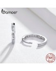 BAMOER Hoop kolczyki dla kobiet 925 Sterling Silver minimalistyczny proste koło kolczyki prawdziwe srebro biżuteria koreańska BS