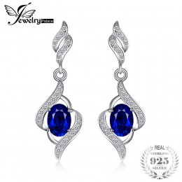 JewelryPalace delikatne utworzono Sapphire Drop kolczyki Dangle dla kobiet litego 925 Sterling Silver moda urok biżuterii