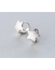 Prawdziwe. 925 sterling silver matowy gwiazda kolczyki koła 11mm GTLE988