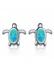 VOROCO 925 Sterling Silver Opal Eeariings płatek śniegu zwierząt serce pszczoła kot małe kolczyki sztyfty dla kobiet w porządku 