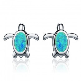 VOROCO 925 Sterling Silver Opal Eeariings płatek śniegu zwierząt serce pszczoła kot małe kolczyki sztyfty dla kobiet w porządku 