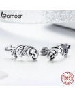 BAMOER stylu Vintage 925 Sterling Silver Retro europejski stadniny kolczyki Twisted linia kobiety srebrne kolczyki biżuteria SCE