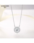 Warme Farben Swarovski naszyjniki dla kobiet 925 Sterling Silver wisiorek naszyjnik bijące serce naszyjnik cyrkoniowy Collares p