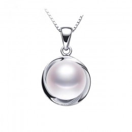 Elegancki 925 sterling silver wisiorek naszyjnik moda naturalna perła słodkowodna biżuteria dla kobiet biały/różowy/fioletowy