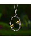 Lotus zabawy majątek 925 Sterling Silver naturalne oryginalne ręcznie grzywny biżuteria ptak na gałęzi wisiorek bez naszyjnik dl