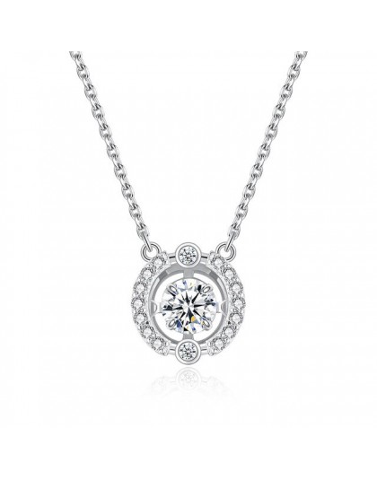 Warme Farben Swarovski naszyjniki dla kobiet 925 Sterling Silver wisiorek naszyjnik bijące serce naszyjnik cyrkoniowy Collares p