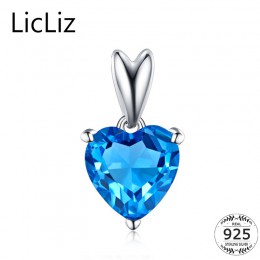 LicLiz 925 Sterling Silver serce wisiorki dla naszyjniki kobiety DIY Charms nieskończoność wisiorek niebieski CZ naszyjnik cyrko