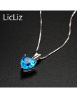 LicLiz 925 Sterling Silver serce wisiorki dla naszyjniki kobiety DIY Charms nieskończoność wisiorek niebieski CZ naszyjnik cyrko