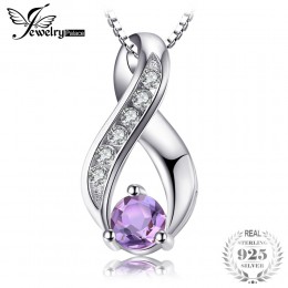 JewelryPalace 0.3ct prawdziwy ametyst rocznica naszyjnik oryginalna 925 Sterling Silver biżuteria nie należą do łańcucha