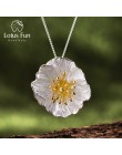 Lotus zabawy majątek 925 Sterling Silver ręcznie robiona biżuteria kwitnących maki kwiat wisiorek bez naszyjnik dla kobiet
