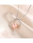 Dobrej jakości srebrny 925 wysoki połysk naturalne perły serce wisiorki naszyjniki dla kobiet moda 100% słodkowodne perły biżute