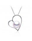 Dobrej jakości srebrny 925 wysoki połysk naturalne perły serce wisiorki naszyjniki dla kobiet moda 100% słodkowodne perły biżute