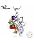 JewelryPalace Butterfly 2.4ct prawdziwy ametyst granat Peridot cytryn niebieski Topaz wisiorek 925 Sterling Silver bez łańcucha