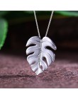 Lotus zabawy majątek 925 Sterling Silver ręcznie grzywny biżuteria kreatywny liście Monstera projekt wisiorek bez naszyjnik dla 