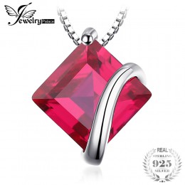 JewelryPalace czerwony rubinowy wisiorek 925 Sterling Silver dla kobiet/dziewczyny 3.3ct w stylu vintage naszyjniki na prezenty 