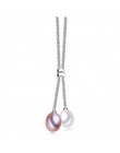 Ze srebra 925 słodkowodnych perła wisiorek naszyjnik kobiety, moda naturalne perły wisiorki biżuteria żona mama prezent urodzino