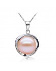 Prawdziwe perły wisiorki 925 sterling silver Pearl słodkowodne wisiorek dla kobiet, wisior z naturalną perłą naszyjnik biały pre