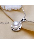 Prawdziwe perły wisiorki 925 sterling silver Pearl słodkowodne wisiorek dla kobiet, wisior z naturalną perłą naszyjnik biały pre