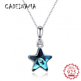 CADEINAMA 100% 925 Sterling srebrny wisiorek naszyjnik gwiazda austriackie kryształowe Charms Choker naszyjnik kobiety biżuteria