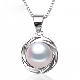 Prawdziwe perły wisiorki 925 sterling silver Pearl słodkowodne wisiorek dla kobiet, wisior z naturalną perłą naszyjnik biały pre