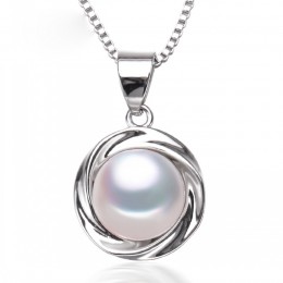 Prawdziwe perły wisiorki 925 sterling silver Pearl słodkowodne wisiorek dla kobiet, wisior z naturalną perłą naszyjnik biały pre