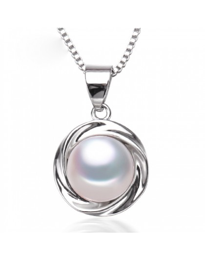 Prawdziwe perły wisiorki 925 sterling silver Pearl słodkowodne wisiorek dla kobiet, wisior z naturalną perłą naszyjnik biały pre