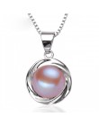 Prawdziwe perły wisiorki 925 sterling silver Pearl słodkowodne wisiorek dla kobiet, wisior z naturalną perłą naszyjnik biały pre