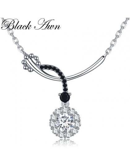 Romantyczny przyjeżdża 925 Sterling Silver Fine Jewelry Trendy okrągły zaręczyny naszyjniki i wisiorki dla kobiet K027