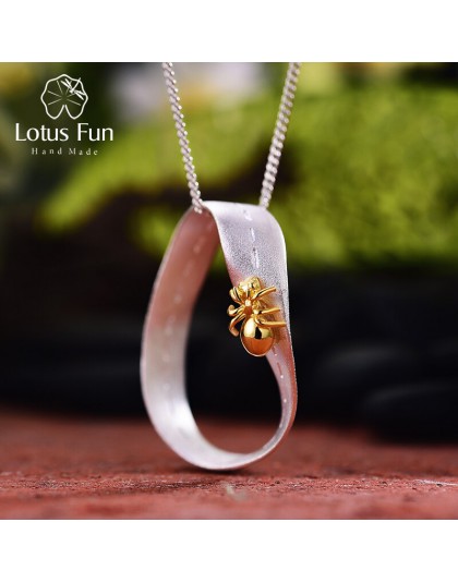 Lotus zabawy majątek 925 Sterling Silver ręcznie grzywny biżuteria kreatywny ciężko pracujących Ant projekt wisiorek bez naszyjn