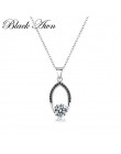 [Czarny AWN] oryginalne 100% 925 Sterling Silver biżuteria naszyjnik dla kobiet kobieta Bijoux naszyjniki wisiorki P086
