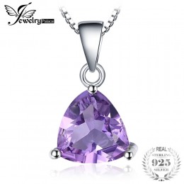 JewelryPalace naszyjnik damskie naszyjnik 925 Sterling Silver wisiorek naturalny fioletowy ametyst Birthstone 1.6ct nie łańcuch