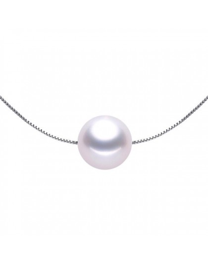 Najniższa cena 100% okrągłe naturalne perły naszyjnik 45 cm!! Moda 925 Sterling Silver biały słodkowodne perły wisiorek z pudełk