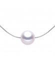 Najniższa cena 100% okrągłe naturalne perły naszyjnik 45 cm!! Moda 925 Sterling Silver biały słodkowodne perły wisiorek z pudełk