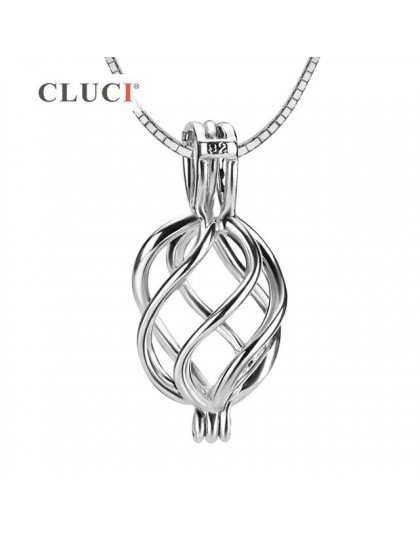 CLUCI 3 sztuk 925 Sterling Silver życzenie Pearl Cage Charms wisiorek biżuteria na prezent dla kobiet moda Twisted srebro 925 pe