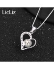 LicLiz 925 Sterling Silver serce wisiorki urok kobiety DIY słodkowodne perły Hollow wisiorek cyrkon utorować naszyjnik Charms LP