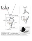 LicLiz 925 Sterling Silver serce wisiorki urok kobiety DIY słodkowodne perły Hollow wisiorek cyrkon utorować naszyjnik Charms LP